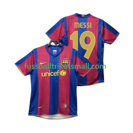 Fußballtrikots FC Barcelona Lionel Messi 19 2007 2008 Retro Kurzarm Heimtrikotsatz kaufen